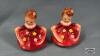 (5) PAIR OF SALT AND PEPPERS ON A 10IN GLASS PLATE - 4