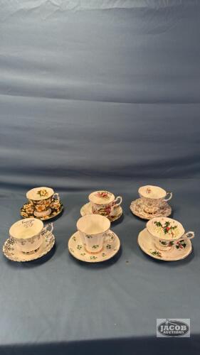 (6) CUPS AND SAUCERS