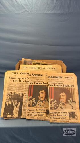 QUANTITY OF MOSTLY ELVIS NEWS PAPER CLIPPINGS