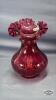 8IN CRANBERRY FLUTED VASE