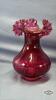 8IN CRANBERRY FLUTED VASE - 3