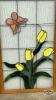 LEADED GLASS WINDOW WITH OAK FRAME - 2