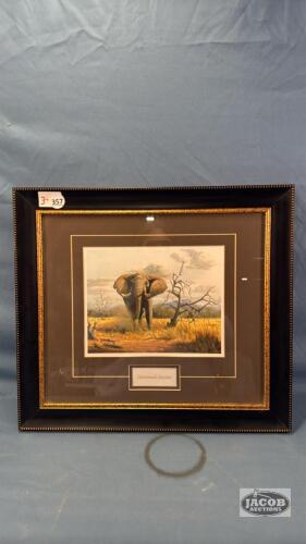 FRAMED ELEPHANT PRINT "SAVANNAH MASTERS"