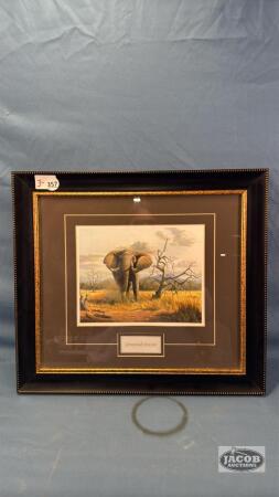 FRAMED ELEPHANT PRINT "SAVANNAH MASTERS"