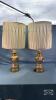 PAIR OF GOLD FLORAL BASED TABLE LAMPS