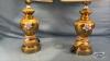 PAIR OF GOLD FLORAL BASED TABLE LAMPS - 2