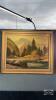 FRAMED MOUNTAIN SCENE ON BOARD
