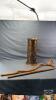 BRASS 18IN TALL CANE STAND WITH (2) CANES