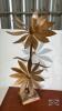 TEAK 37IN DOUBLE FLOWER ORNAMENT