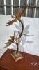 TEAK 37IN DOUBLE FLOWER ORNAMENT - 2