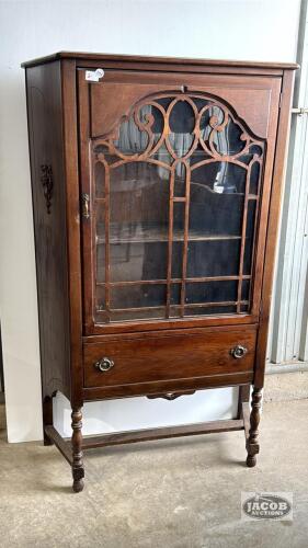 UNIQUE 1940'S WALNUT CHINA CABINET
