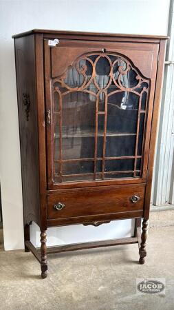 UNIQUE 1940'S WALNUT CHINA CABINET
