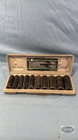 POWERFIST 10 PIECE 1/2IN DRIVE DEEP IMPACT SOCKETS