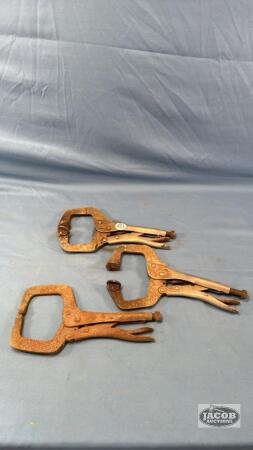 (3) LOCKING C CLAMP PLIERS