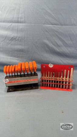 (12)PIECE PUNCH AND (10)PIECE T HANDLE HEX KEY SET