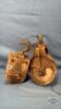 (2) WOODEN PULLEYS