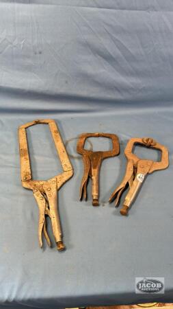 (3) LOCKING C CLAMP PLIERS