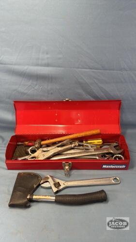 METAL TOOL BOX WITH CONTENTS