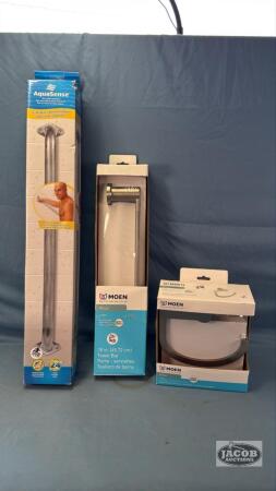 (2) MOEN TOWEL RACKS AND A 24IN GRAB BAR