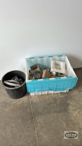 TOTE WITH FOLDING LID WITH ELECTRICAL SUPPLIES
