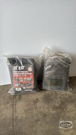 (2) 10FT X 12FT HEAVY DUTY MESH TARPS