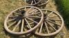 (2) 4FT AND WOODEN SPOKED WAGON WHEELS - 3