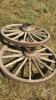 (2) 4FT AND WOODEN SPOKED WAGON WHEELS - 4