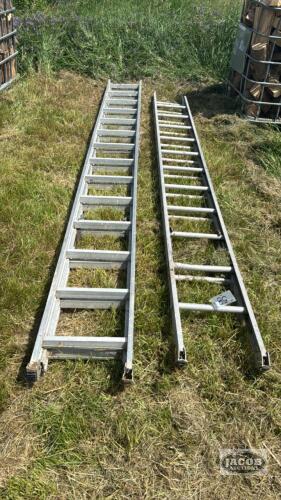(2) WELL USED ALUMINUM STEP LADDERS