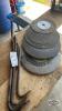 PRY BAR LOT WITH MULTIPLE ABRASIVE WHEELS