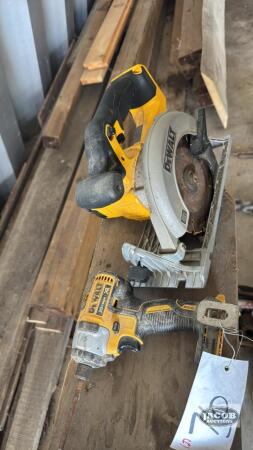 DEWALT 20VOLT 1/4IN IMPACT AND 6.5IN CIRCULAR SAW