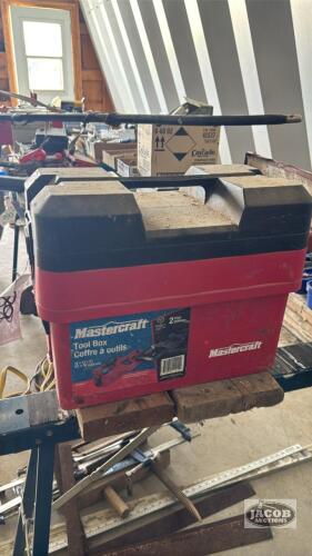 PLASTIC MASTERCRAFT TOOL BOX WITH CONTENTS