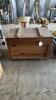 WOODEN CHEST WITH CONTENTS
