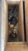 WOODEN CHEST WITH CONTENTS - 4