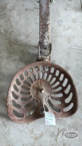 (2) CAST IRON TRACTOR SEATS