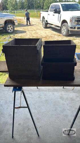 (3) WOODEN CRATES WITH NAMES