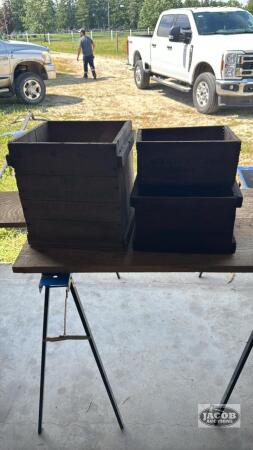 (3) WOODEN CRATES WITH NAMES