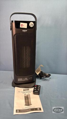 OMNI 18IN TOWER CERAMIC HEATER WITH REMOTE
