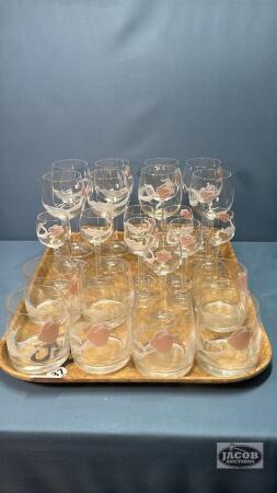 CLEAR GLASS WITH FLOWER PATTERN LOT