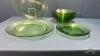 SWIRL PATTERN GREEN PYREX DISH LOT - 2
