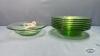 SWIRL PATTERN GREEN PYREX DISH LOT - 4