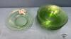 SWIRL PATTERN GREEN PYREX DISH LOT - 5