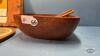 CHEESE BOARD SERVER AND WOODEN SALAD DISH - 2
