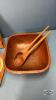 CHEESE BOARD SERVER AND WOODEN SALAD DISH - 3