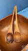 CHEESE BOARD SERVER AND WOODEN SALAD DISH - 4