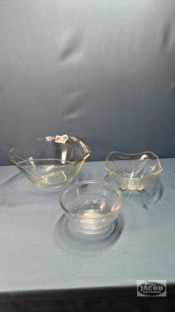 (3) GLASS BOWLS