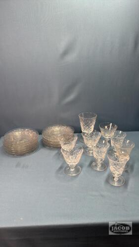 (16) DESERT PLATES WITH VARIOUS STEM WARE