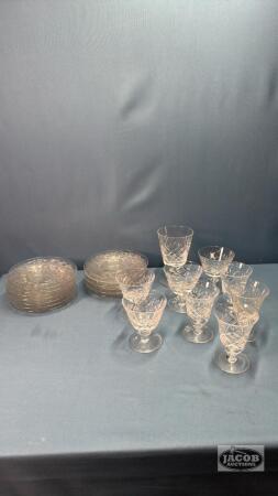(16) DESERT PLATES WITH VARIOUS STEM WARE
