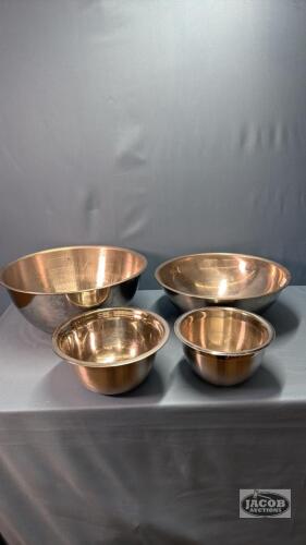 (4) METAL MIXING BOWLS