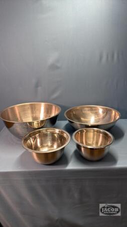(4) METAL MIXING BOWLS