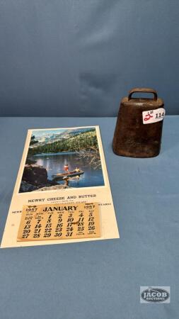 NEWRY 1957 CHEESE AND BUTTER CALENDAR 12IN LONG